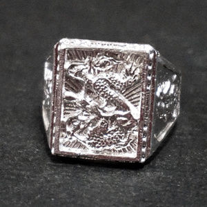 9 2 5 Sterling Silver Zodiac Dragon Men's Ring